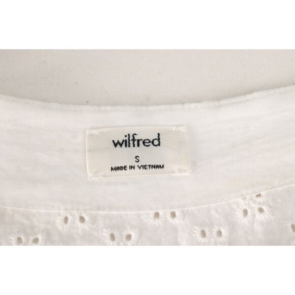 Wilfred Women's Small White Misha Dress Short Sleeve V-Neck Babydoll Mini $168 - Picture 3 of 7